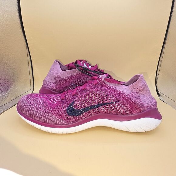 Women’s Nike Free RN Flyknit Size: 9.5 Raspberry Red/Blue - Picture 7 of 11
